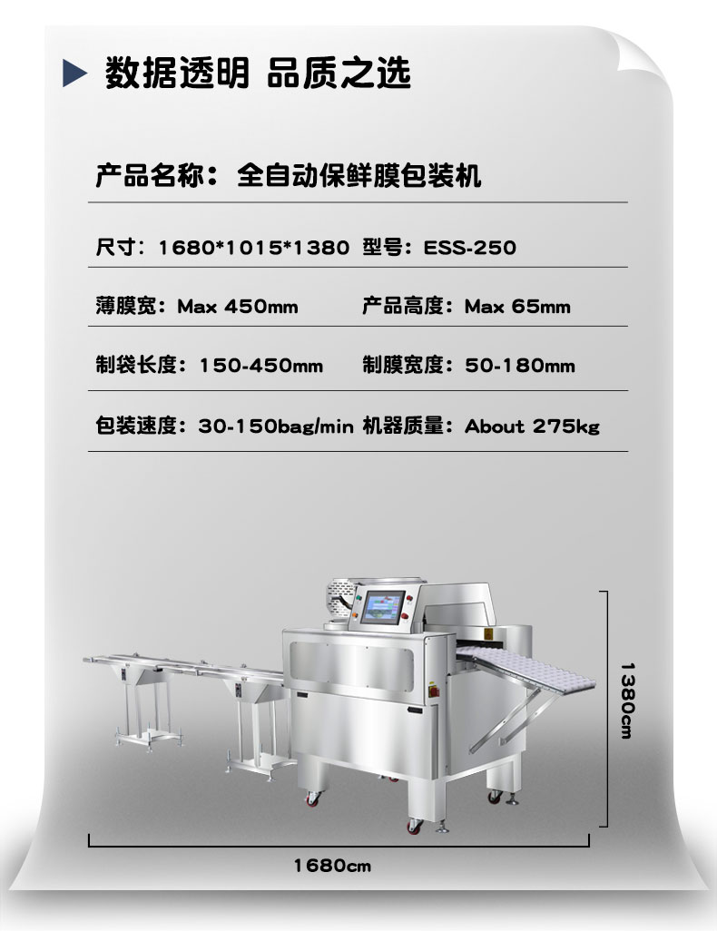 全自動保鮮膜包裝機 生鮮果蔬包裝機(圖2)